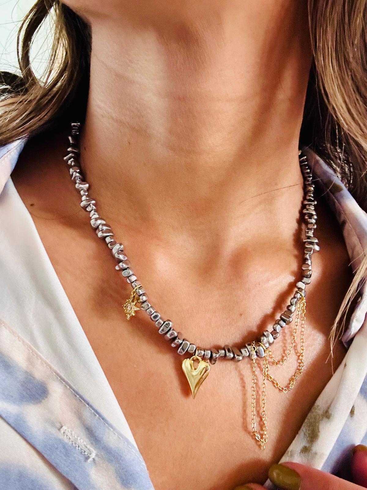 Two Toned Heart Necklace