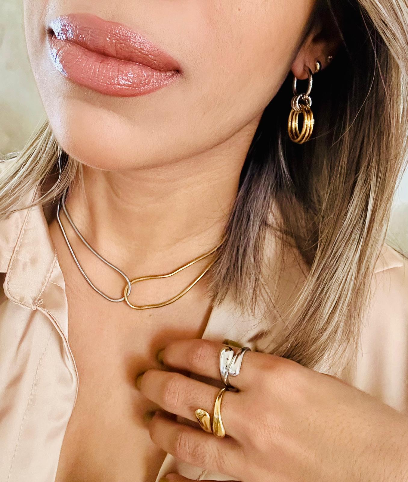 Silver & Gold Simple Necklace