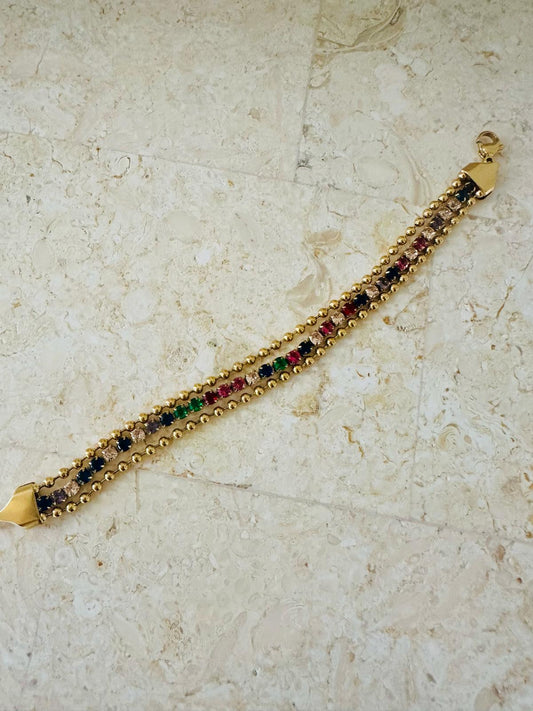 Crystal & Gold Bracelet
