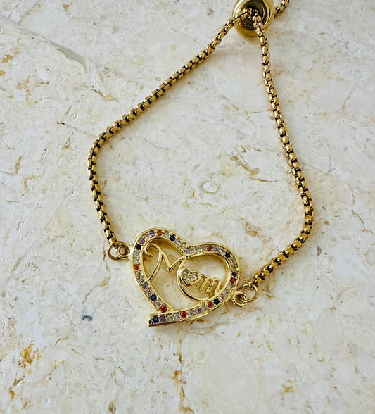 MOM Heart Shape Bracelet