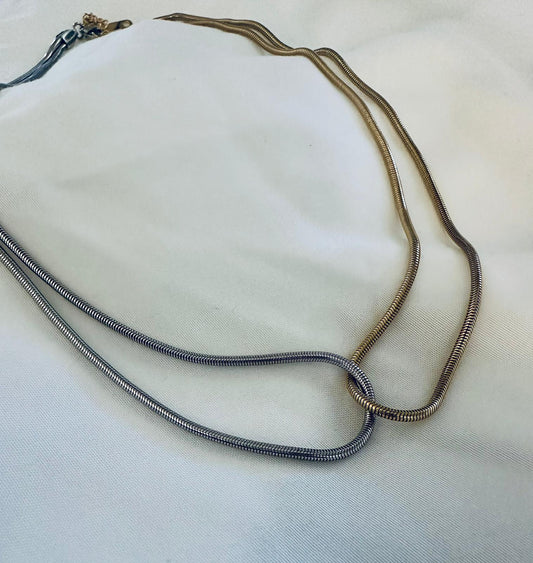 Silver & Gold Simple Necklace