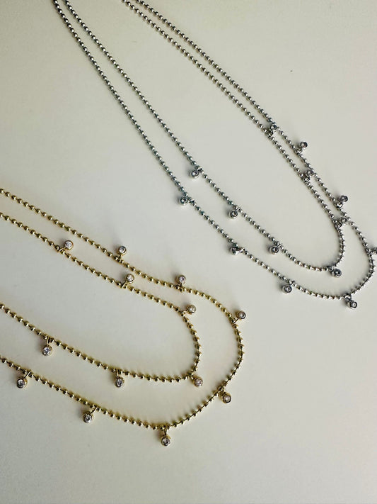 Zircon Doble Layered Necklace
