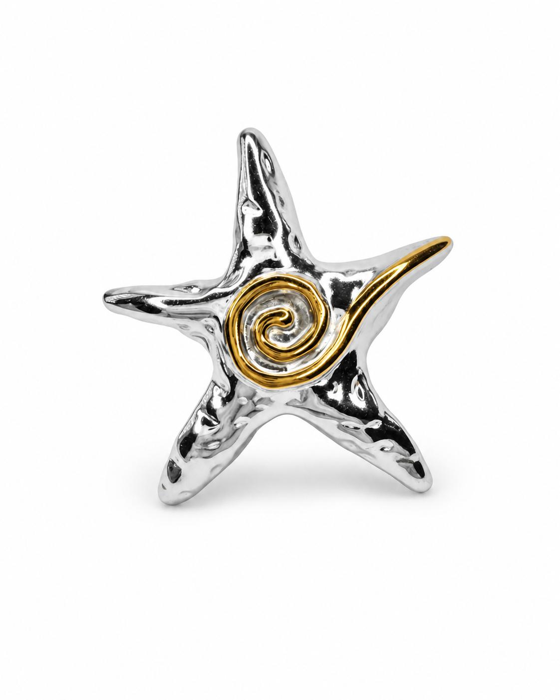 Silver Statement Starfish Ring