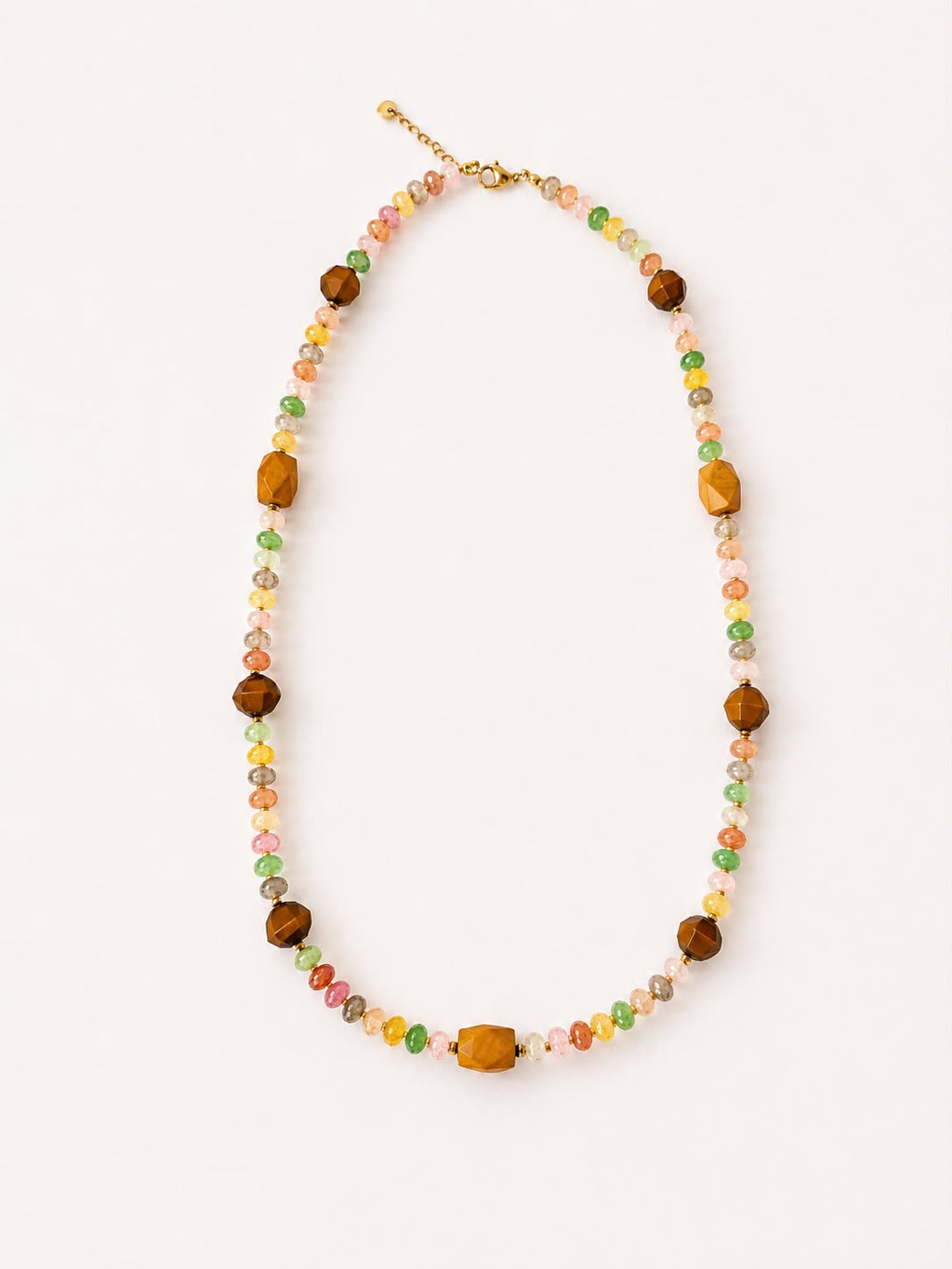Boho Crystals & Wood Necklace