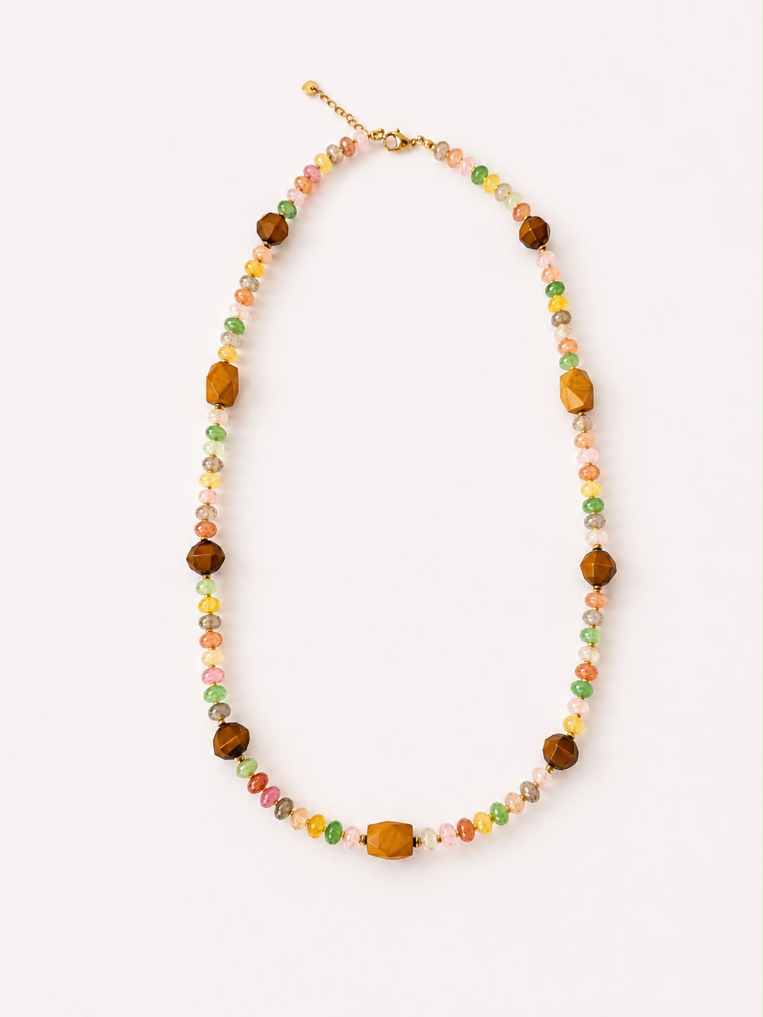 Boho Crystals & Wood Necklace