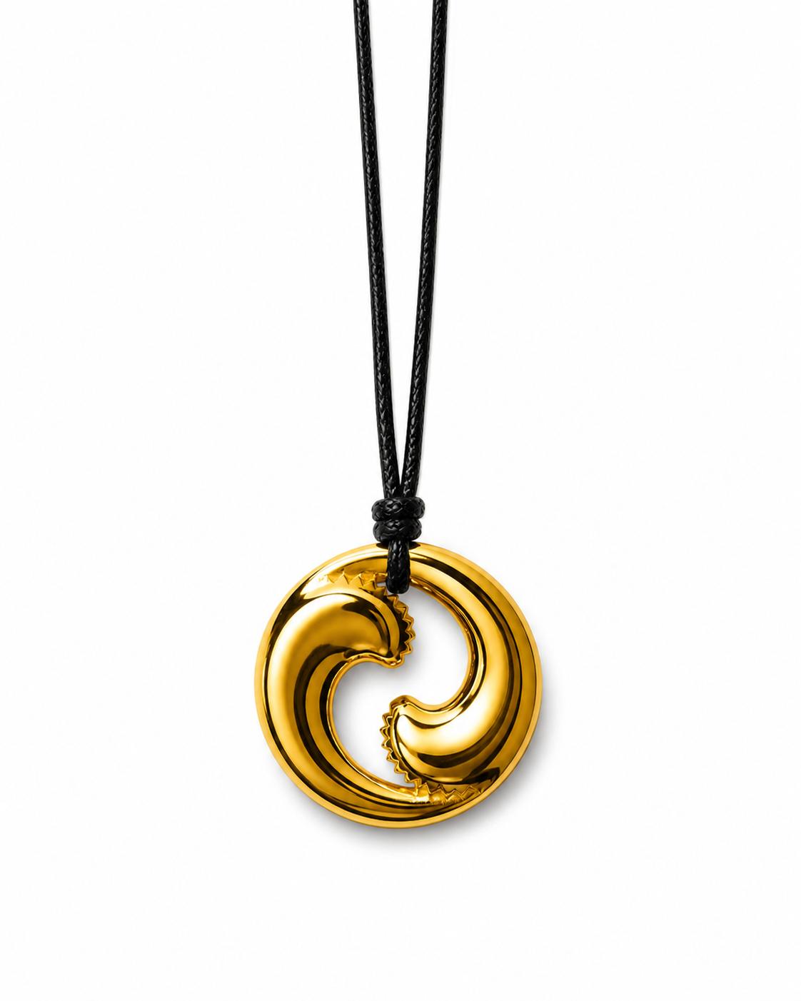 Black & Gold Circle Necklace