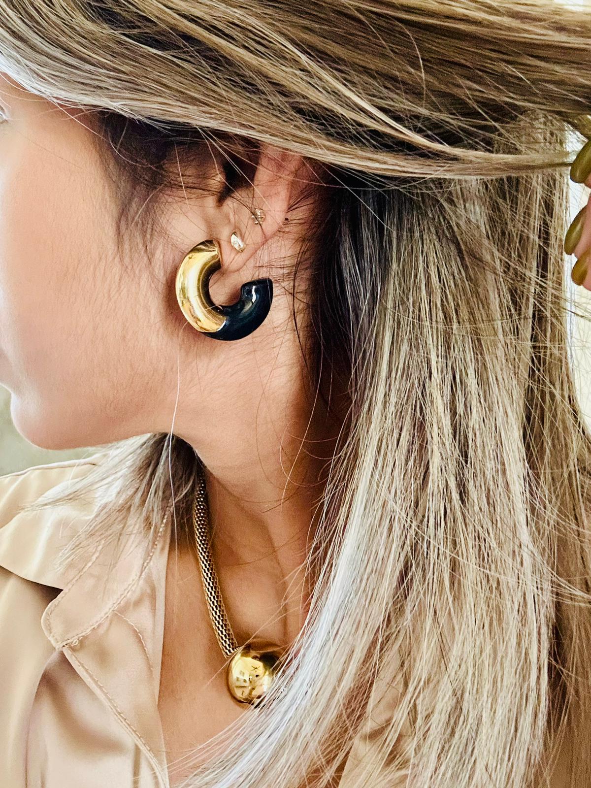 Black & Gold Hoops