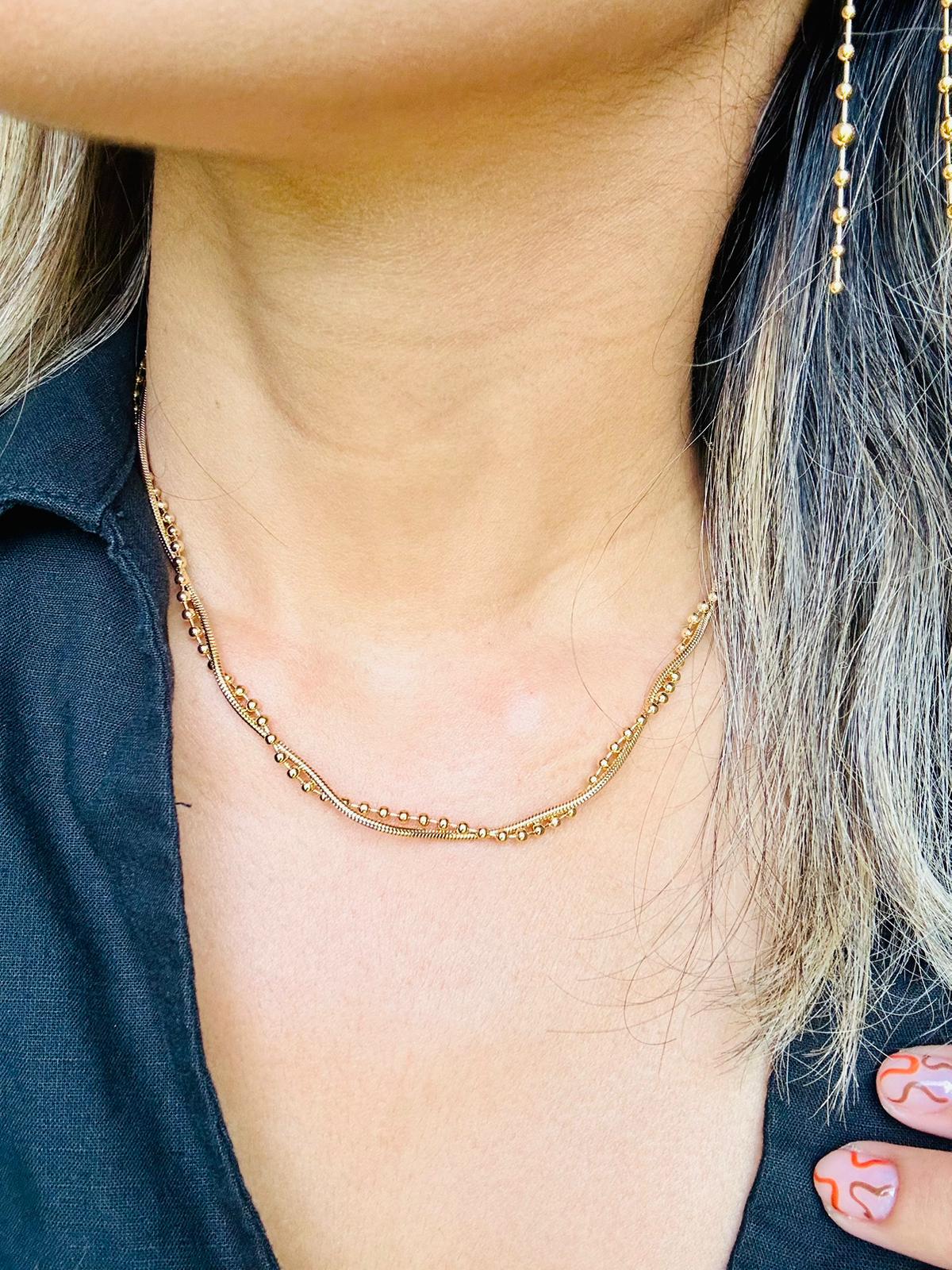 Double Layered Casual Dots Necklace