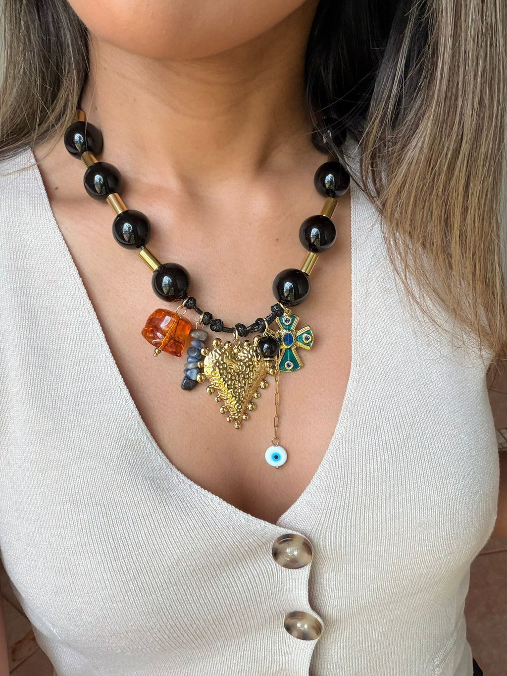 Statement Charm Necklace